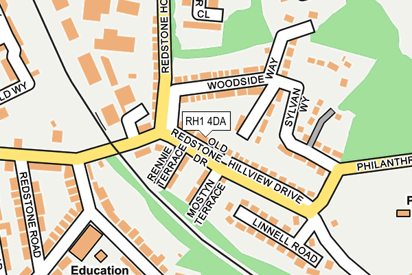 RH1 4DA map - OS OpenMap – Local (Ordnance Survey)