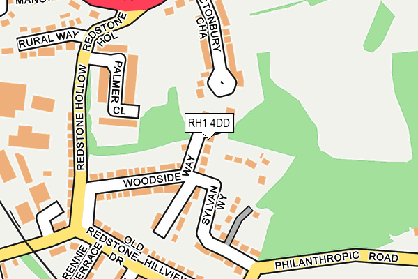 RH1 4DD map - OS OpenMap – Local (Ordnance Survey)