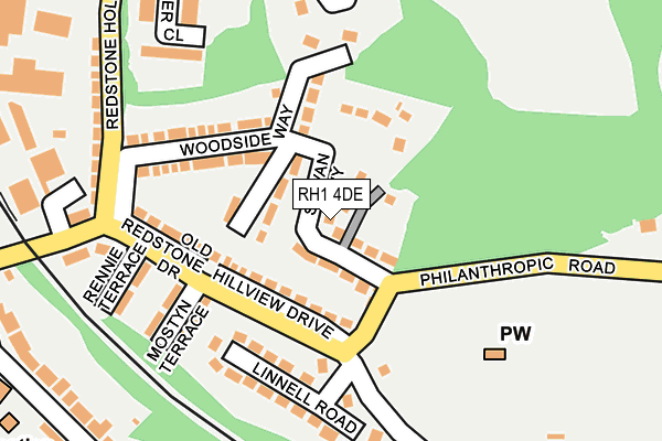 RH1 4DE map - OS OpenMap – Local (Ordnance Survey)