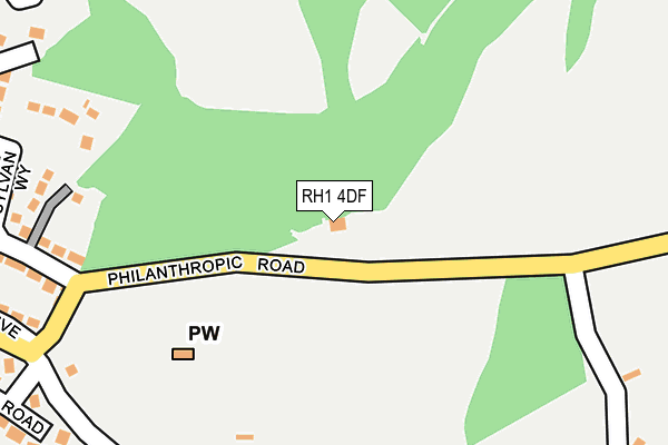 RH1 4DF map - OS OpenMap – Local (Ordnance Survey)