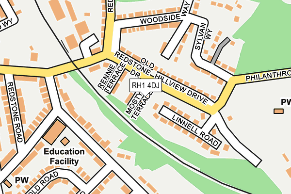 RH1 4DJ map - OS OpenMap – Local (Ordnance Survey)