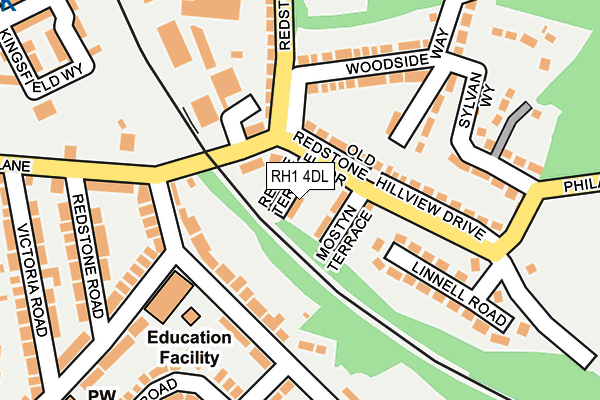 RH1 4DL map - OS OpenMap – Local (Ordnance Survey)