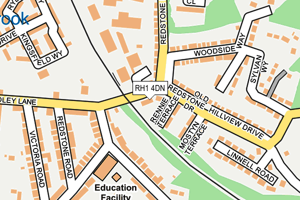 RH1 4DN map - OS OpenMap – Local (Ordnance Survey)