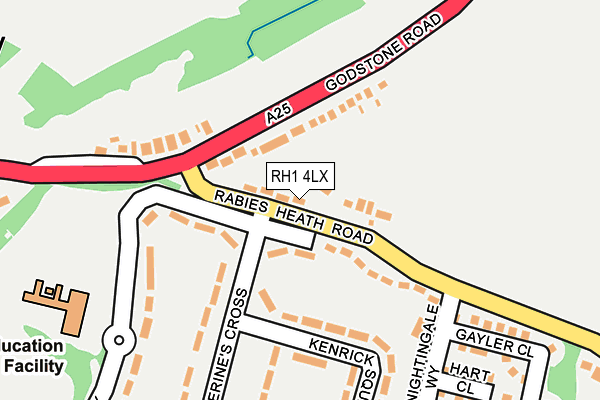 RH1 4LX map - OS OpenMap – Local (Ordnance Survey)