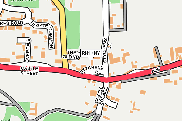 RH1 4NY map - OS OpenMap – Local (Ordnance Survey)