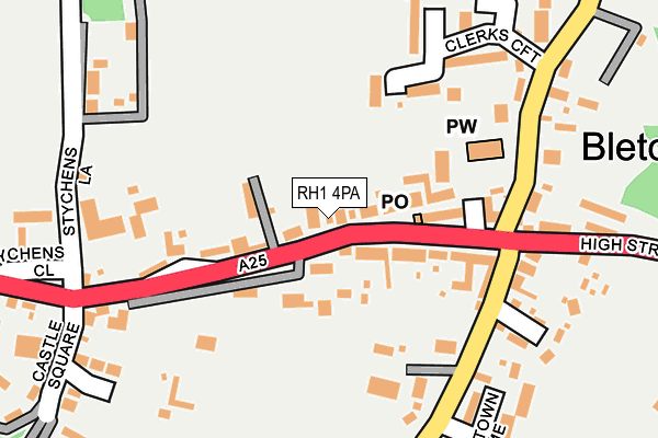 RH1 4PA map - OS OpenMap – Local (Ordnance Survey)