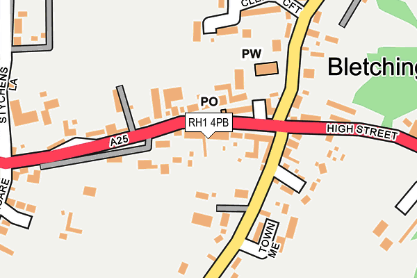 RH1 4PB map - OS OpenMap – Local (Ordnance Survey)
