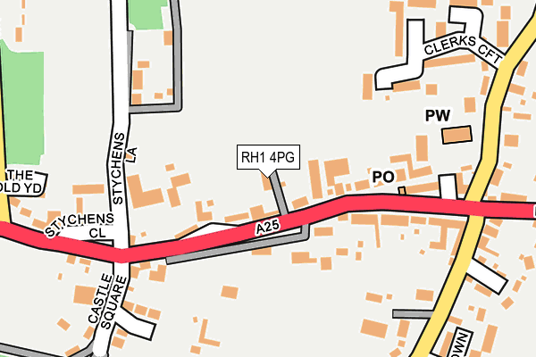 RH1 4PG map - OS OpenMap – Local (Ordnance Survey)