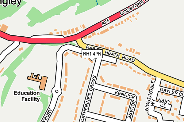 RH1 4PN map - OS OpenMap – Local (Ordnance Survey)