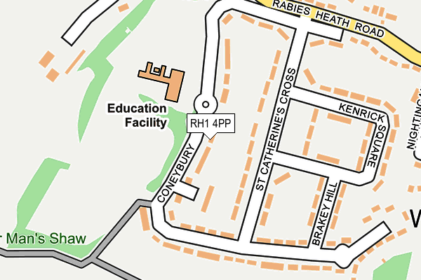 RH1 4PP map - OS OpenMap – Local (Ordnance Survey)