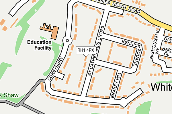 RH1 4PX map - OS OpenMap – Local (Ordnance Survey)