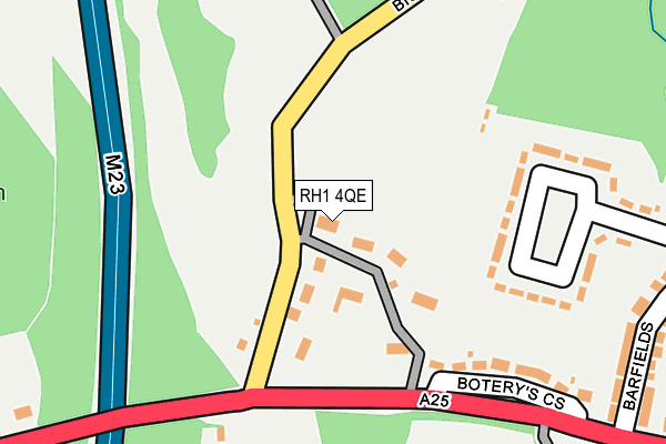 RH1 4QE map - OS OpenMap – Local (Ordnance Survey)