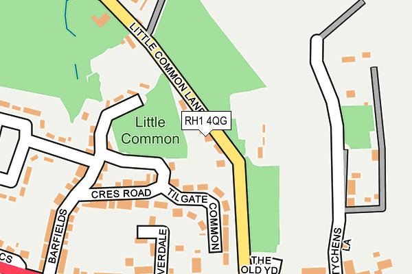 RH1 4QG map - OS OpenMap – Local (Ordnance Survey)