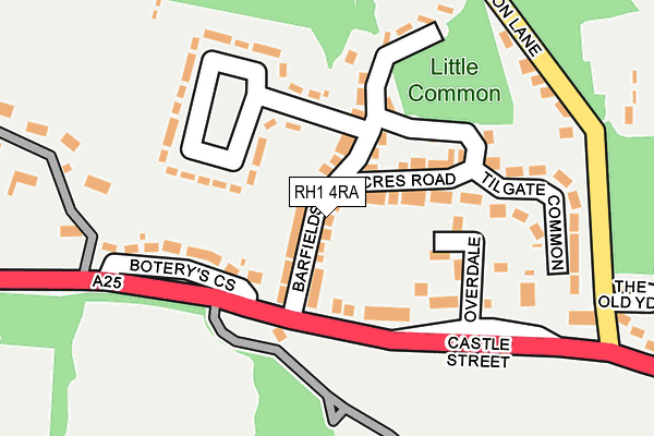 RH1 4RA map - OS OpenMap – Local (Ordnance Survey)