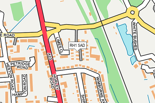 RH1 5AD map - OS OpenMap – Local (Ordnance Survey)