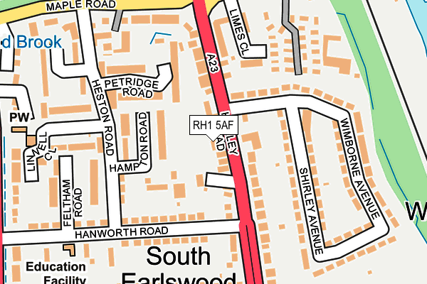 RH1 5AF map - OS OpenMap – Local (Ordnance Survey)