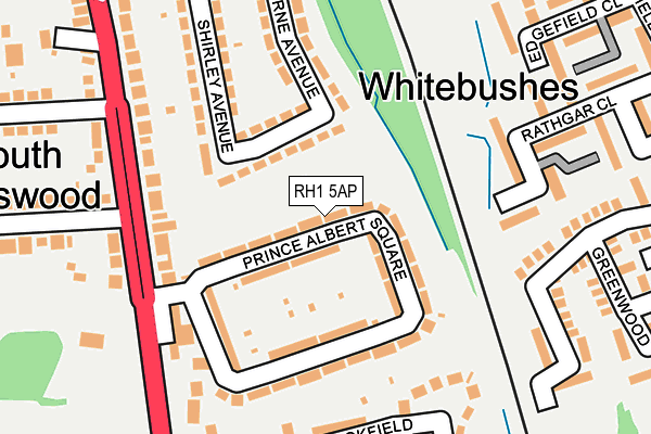 RH1 5AP map - OS OpenMap – Local (Ordnance Survey)