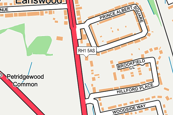 RH1 5AS map - OS OpenMap – Local (Ordnance Survey)