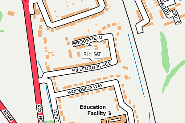 RH1 5AT map - OS OpenMap – Local (Ordnance Survey)