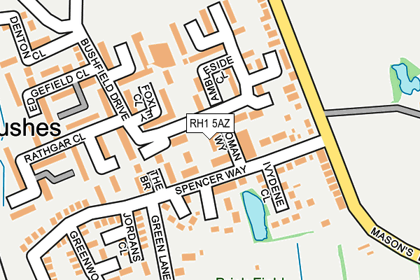 RH1 5AZ map - OS OpenMap – Local (Ordnance Survey)