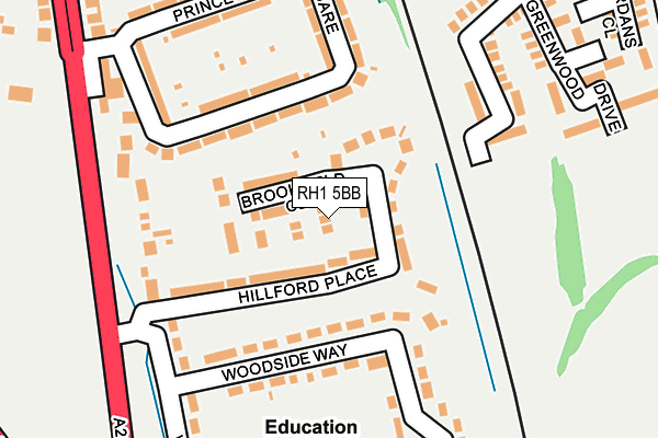 RH1 5BB map - OS OpenMap – Local (Ordnance Survey)