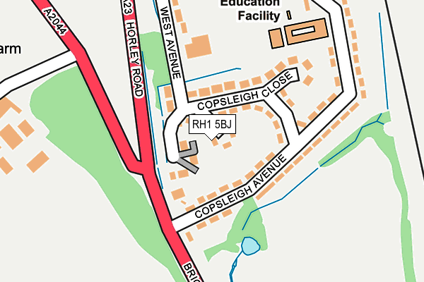 RH1 5BJ map - OS OpenMap – Local (Ordnance Survey)