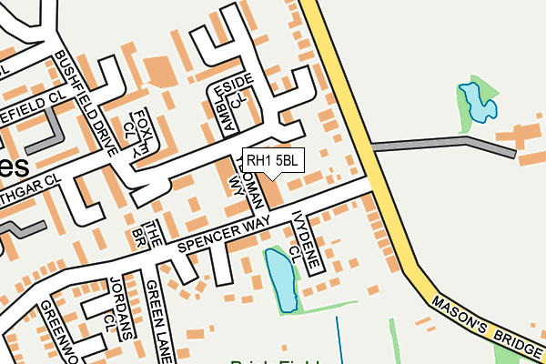RH1 5BL map - OS OpenMap – Local (Ordnance Survey)