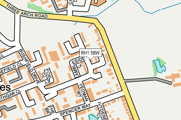RH1 5BW map - OS OpenMap – Local (Ordnance Survey)