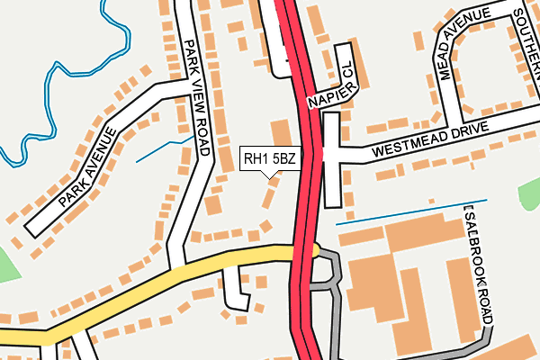 RH1 5BZ map - OS OpenMap – Local (Ordnance Survey)