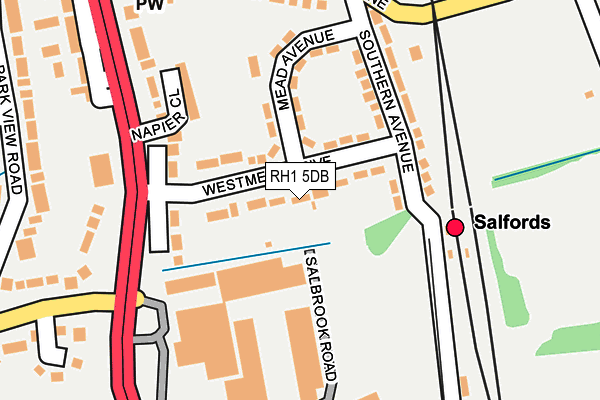 RH1 5DB map - OS OpenMap – Local (Ordnance Survey)