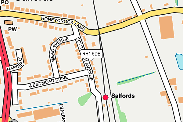 RH1 5DE map - OS OpenMap – Local (Ordnance Survey)