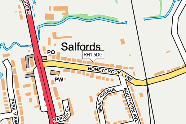 RH1 5DG map - OS OpenMap – Local (Ordnance Survey)