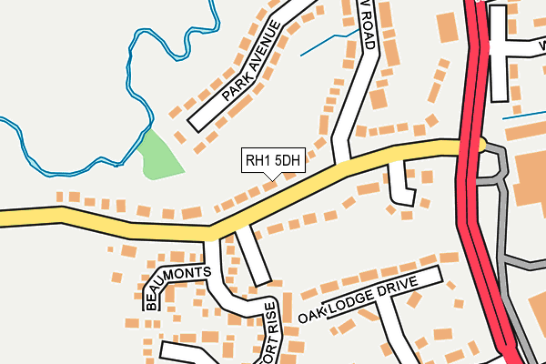 RH1 5DH map - OS OpenMap – Local (Ordnance Survey)