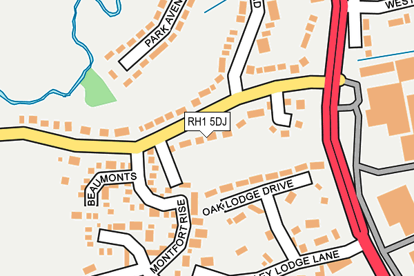 RH1 5DJ map - OS OpenMap – Local (Ordnance Survey)