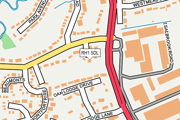 RH1 5DL map - OS OpenMap – Local (Ordnance Survey)