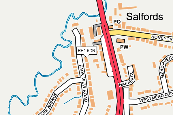 RH1 5DN map - OS OpenMap – Local (Ordnance Survey)
