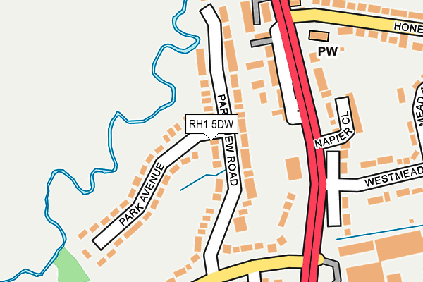 RH1 5DW map - OS OpenMap – Local (Ordnance Survey)