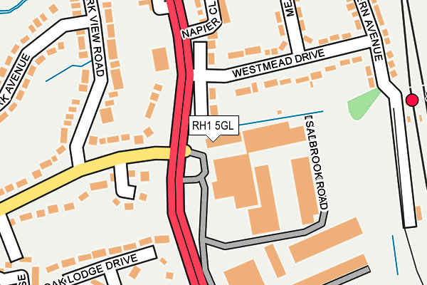 RH1 5GL map - OS OpenMap – Local (Ordnance Survey)