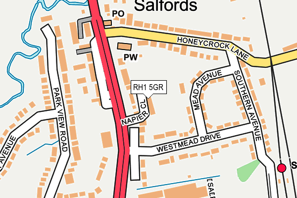 RH1 5GR map - OS OpenMap – Local (Ordnance Survey)