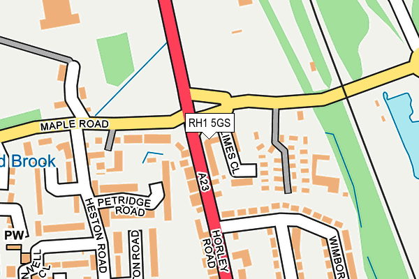 RH1 5GS map - OS OpenMap – Local (Ordnance Survey)