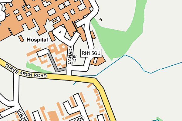 RH1 5GU map - OS OpenMap – Local (Ordnance Survey)