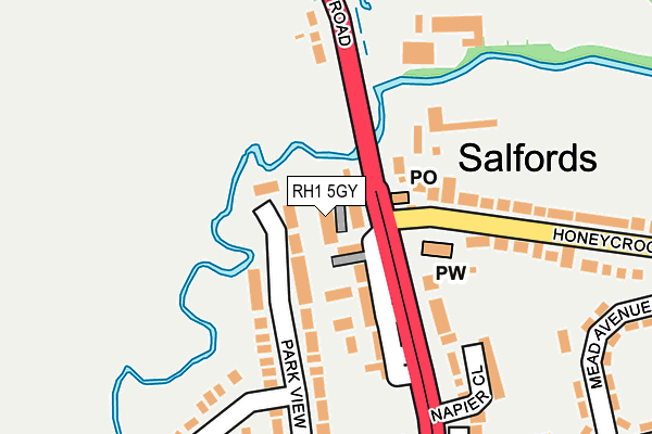 RH1 5GY map - OS OpenMap – Local (Ordnance Survey)