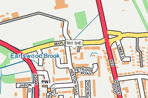 RH1 5HE map - OS OpenMap – Local (Ordnance Survey)