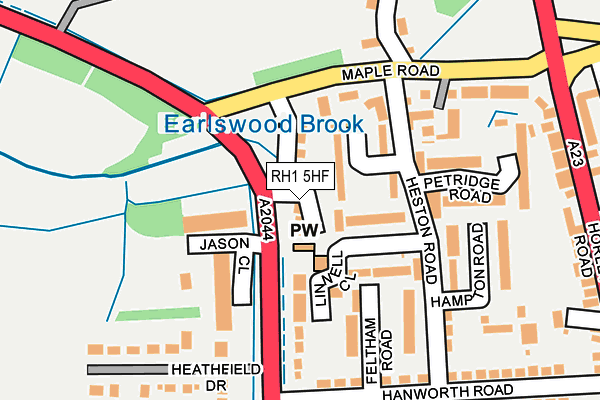 RH1 5HF map - OS OpenMap – Local (Ordnance Survey)