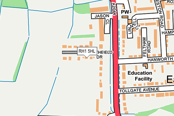 RH1 5HL map - OS OpenMap – Local (Ordnance Survey)