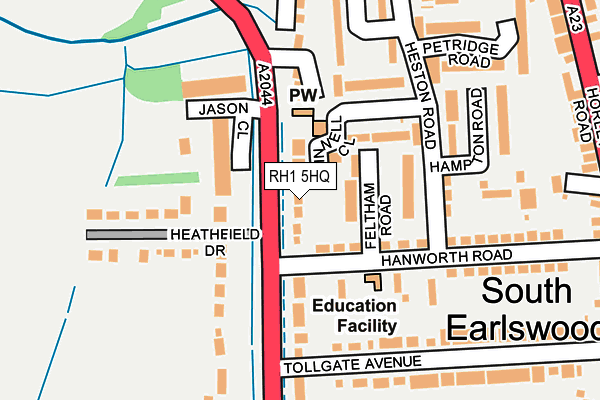 RH1 5HQ map - OS OpenMap – Local (Ordnance Survey)