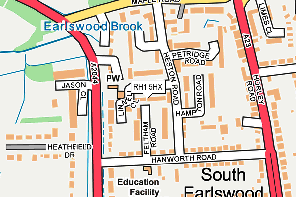 RH1 5HX map - OS OpenMap – Local (Ordnance Survey)