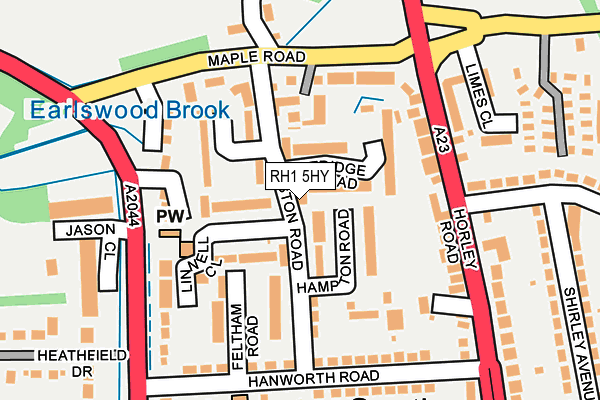 RH1 5HY map - OS OpenMap – Local (Ordnance Survey)