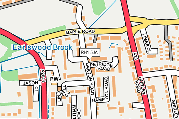 RH1 5JA map - OS OpenMap – Local (Ordnance Survey)