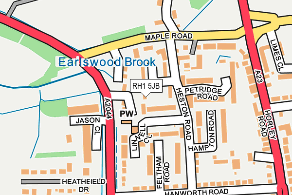 RH1 5JB map - OS OpenMap – Local (Ordnance Survey)